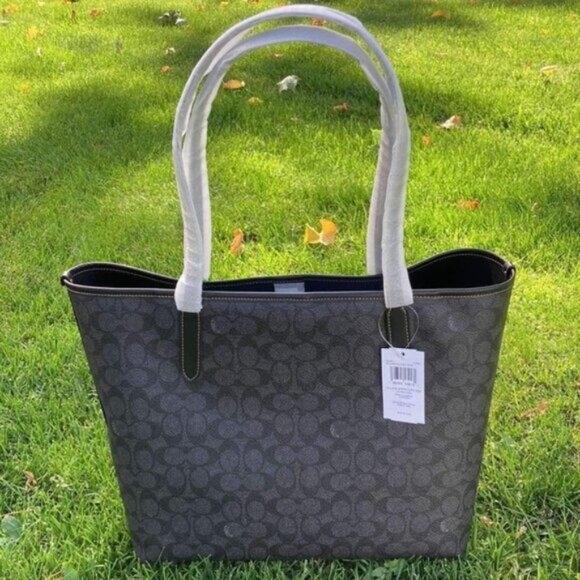 Coach Black and White Moon Cat Tote - Picture 3 of 8